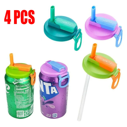 Soda can lids with straws